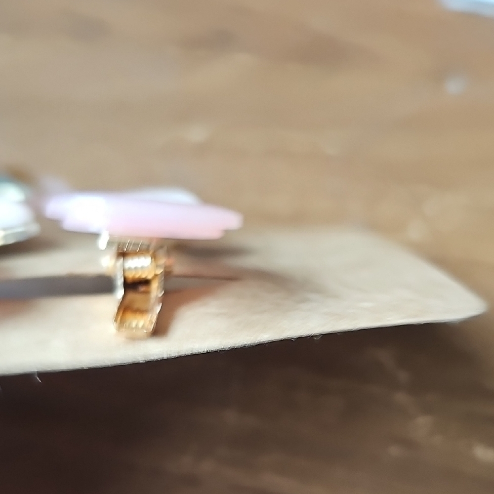 New Elegant Pink and Gold Hair Clips Barrette Alligator Clip - Picture 4 of 4